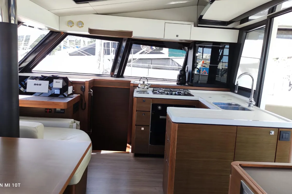 Galley of Sardinia, a Nautitech 46 Fly catamaran at Cagliari, Italy