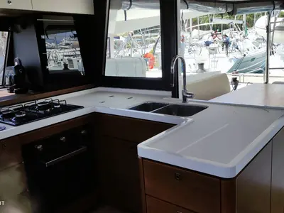 Galley of Sardinia, a Nautitech 46 Fly catamaran at Cagliari, Italy
