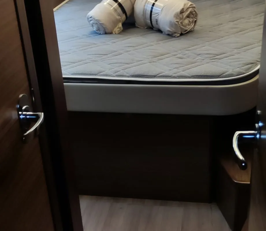 Cabin on Sardinia, a Nautitech 46 Fly catamaran at Cagliari, Italy