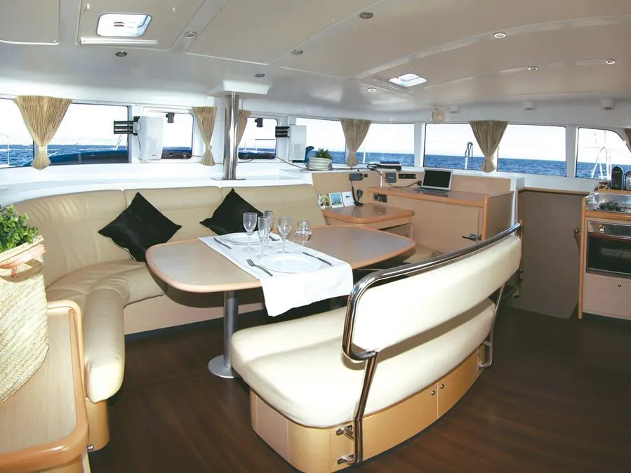 Salon of Atlantis, a Lagoon 440 catamaran at Santa Eulària des Riu, Spain