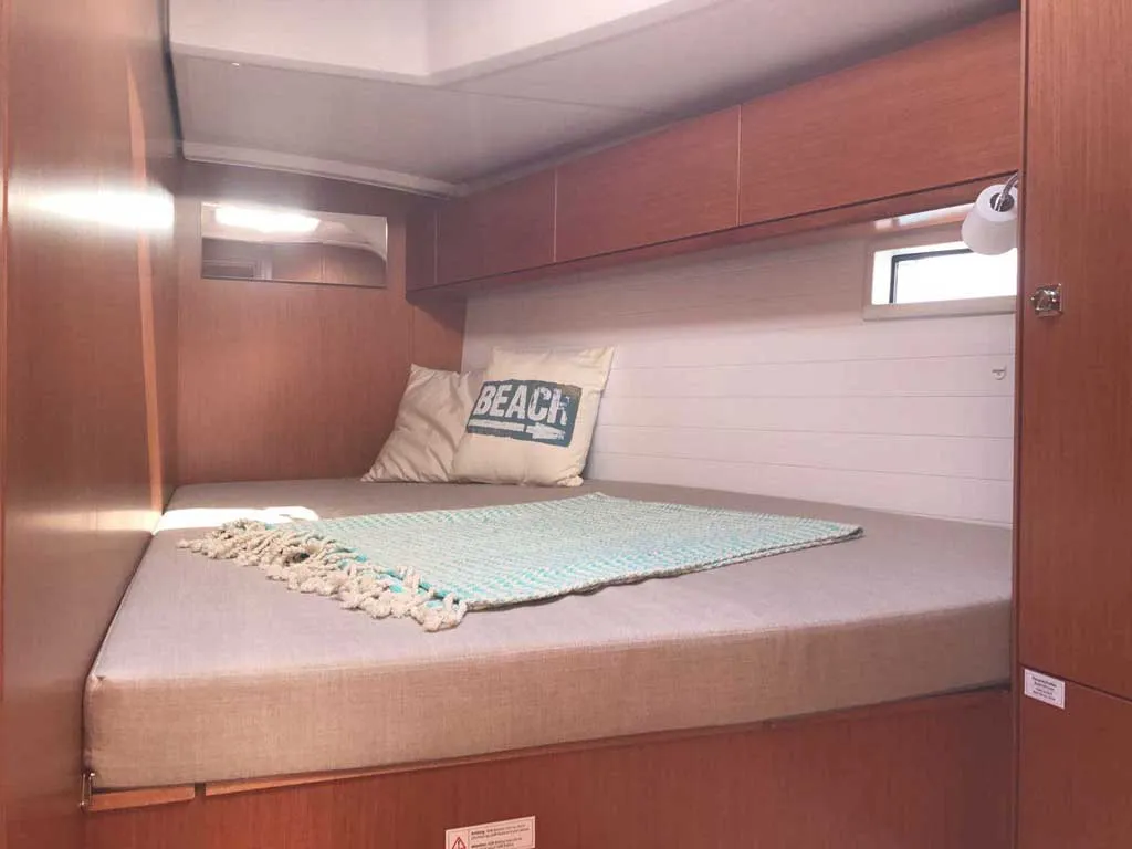 Cabin on Sherdana, a Bavaria Cruiser 46 sailboat at Castellammare di Stabia, Italy