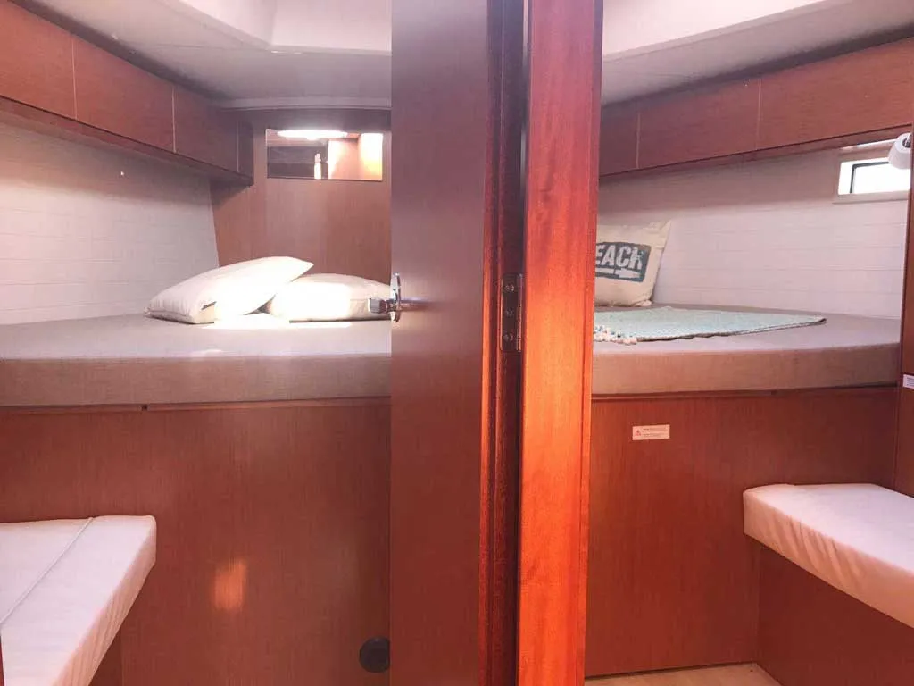 Cabin on Sherdana, a Bavaria Cruiser 46 sailboat at Castellammare di Stabia, Italy