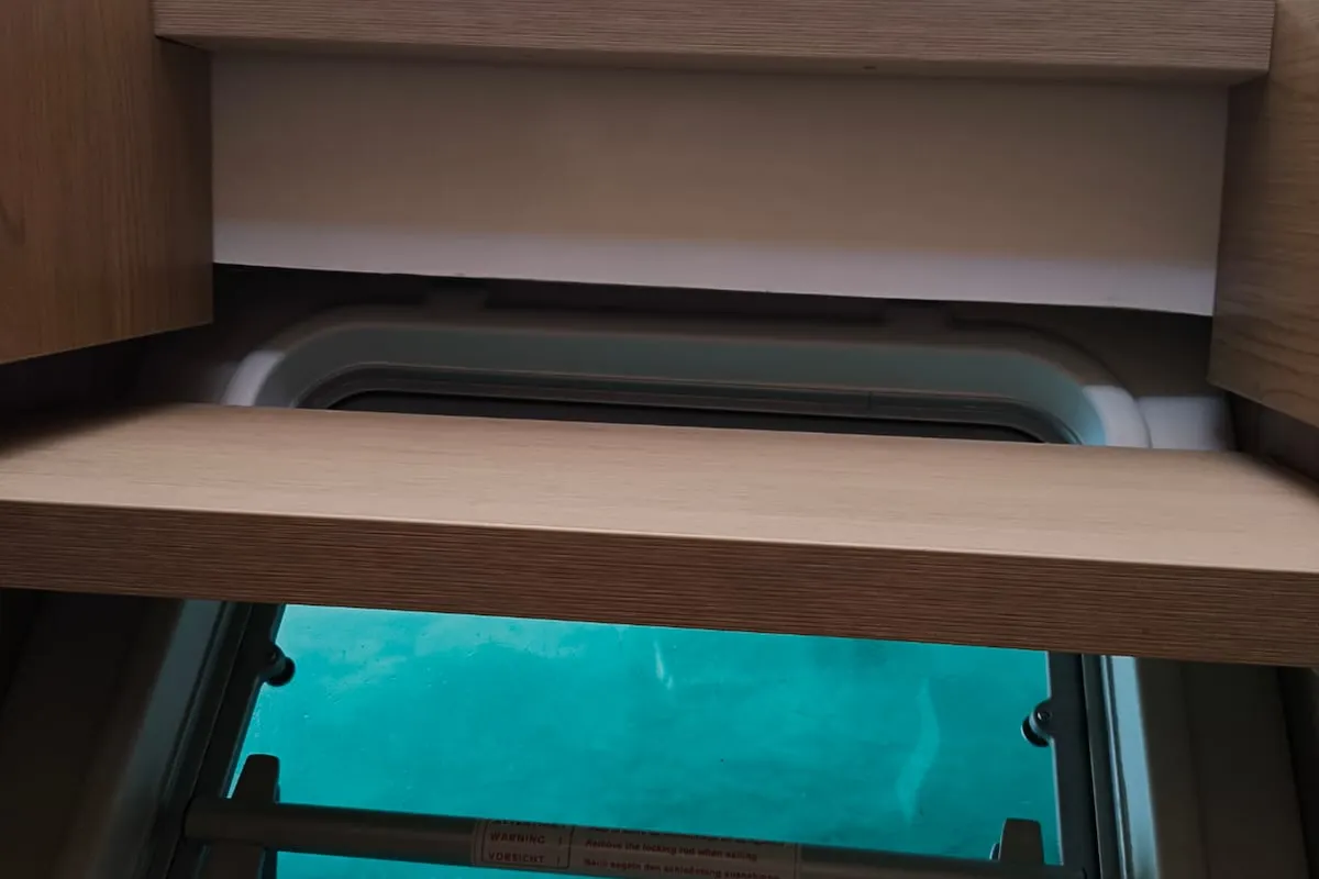 Cabin on Timeless, a Bali Catsmart catamaran at Ellomenos, Greece