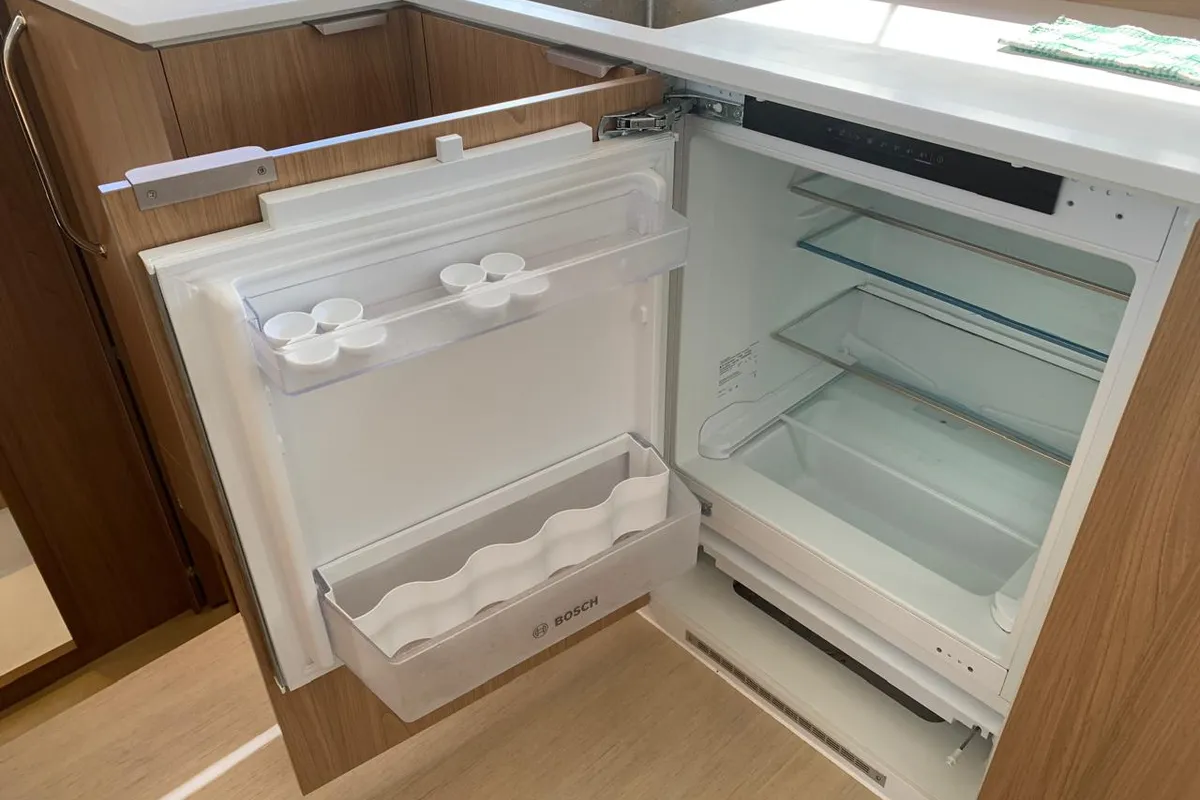 Galley of Timeless, a Bali Catsmart catamaran at Ellomenos, Greece