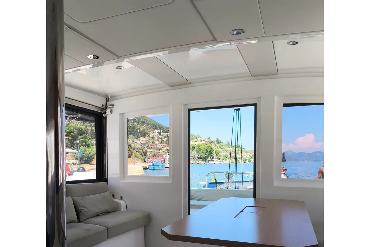 Salon of Timeless, a Bali Catsmart catamaran at Ellomenos, Greece