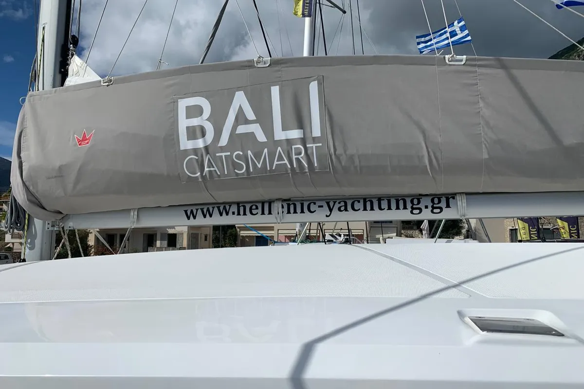 Timeless, a Bali Catsmart catamaran at Ellomenos, Greece