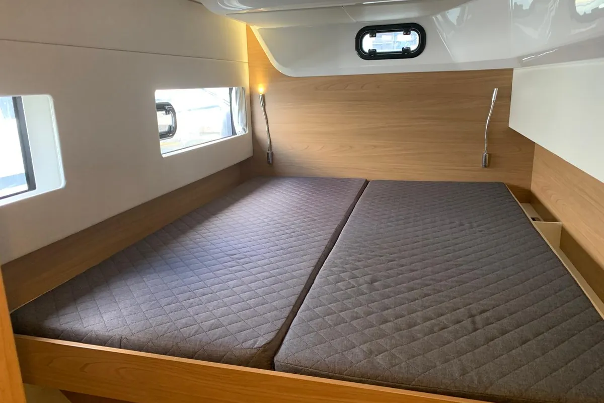Cabin on Timeless, a Bali Catsmart catamaran at Ellomenos, Greece