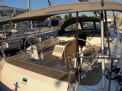 Cockpit of Elektra, a Bavaria Cruiser 46 sailboat at Zadar, Croatia