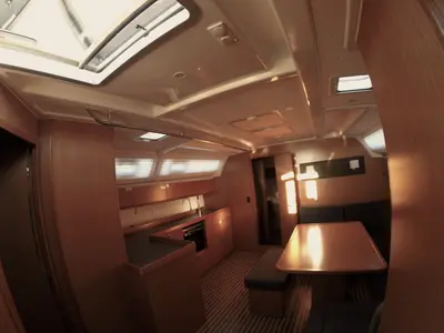 Salon of Elektra, a Bavaria Cruiser 46 sailboat at Zadar, Croatia