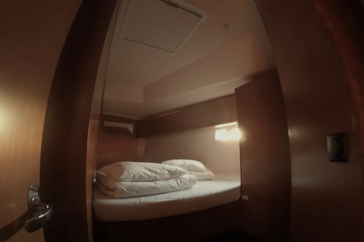 Cabin on Elektra, a Bavaria Cruiser 46 sailboat at Zadar, Croatia