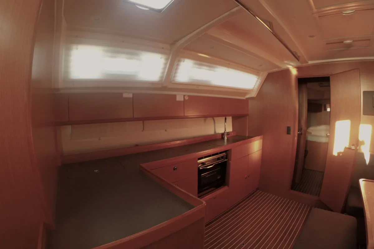 Galley of Elektra, a Bavaria Cruiser 46 sailboat at Zadar, Croatia