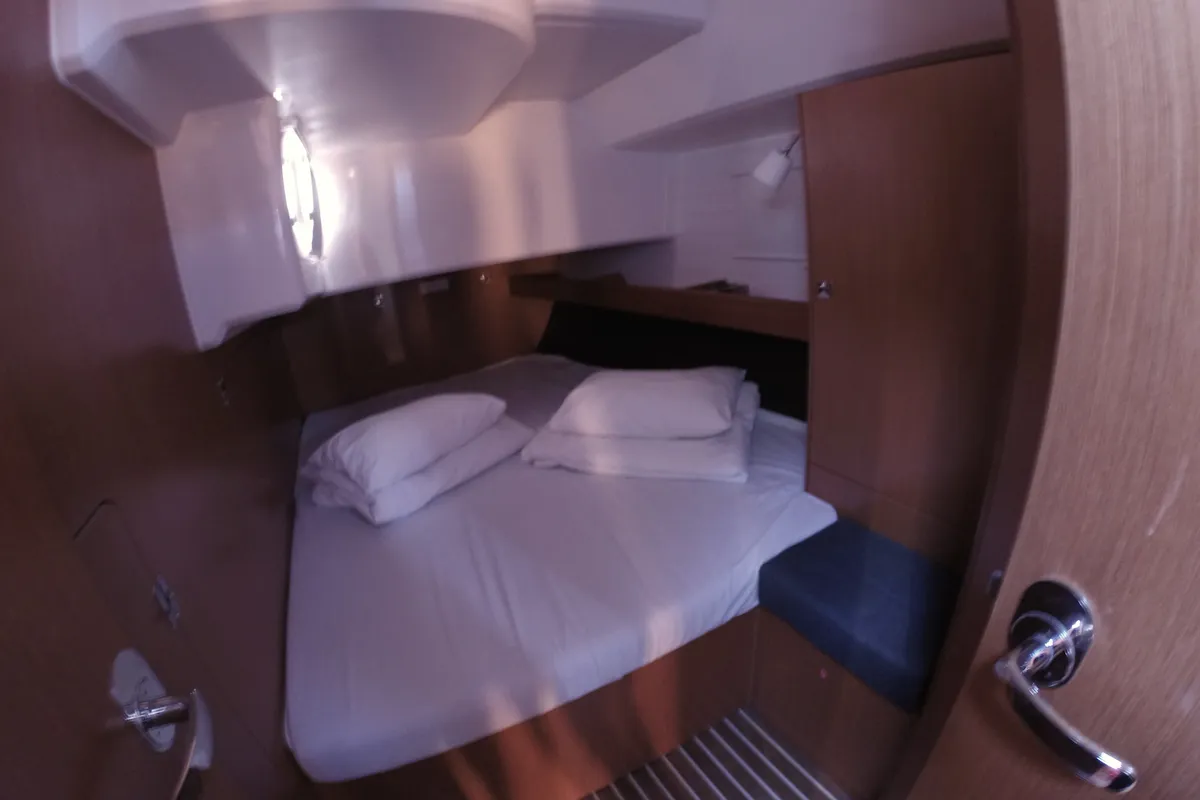 Cabin on Elektra, a Bavaria Cruiser 46 sailboat at Zadar, Croatia