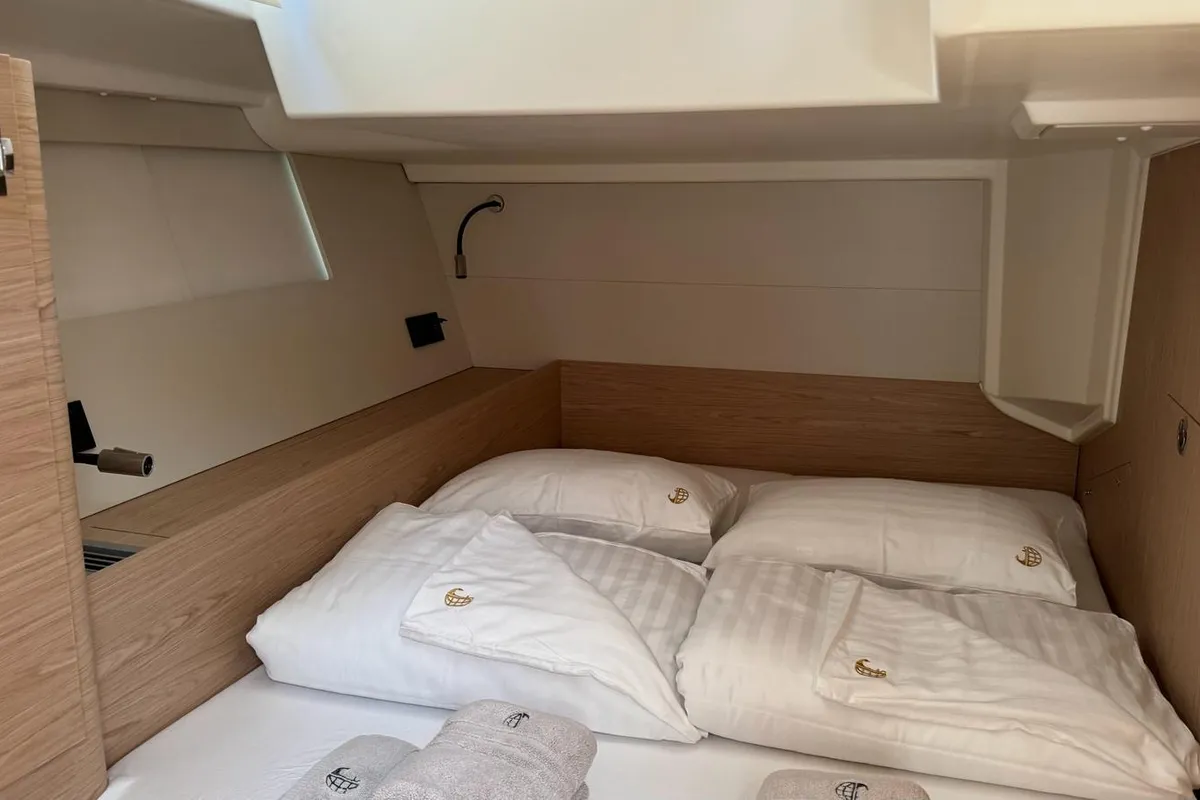 Cabin on Eve One, a Beneteau Oceanis 54 sailboat at Seget Donji, Croatia