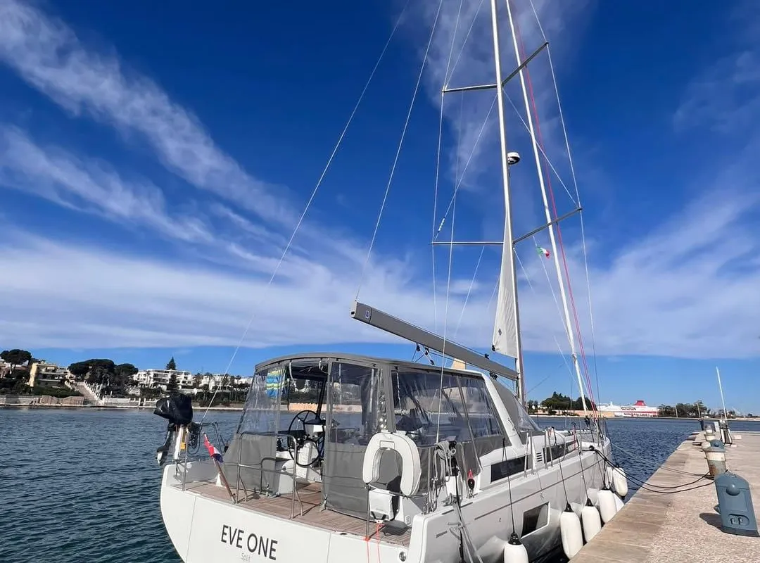 Exterior view of Eve One, a Beneteau Oceanis 54 sailboat at Seget Donji, Croatia