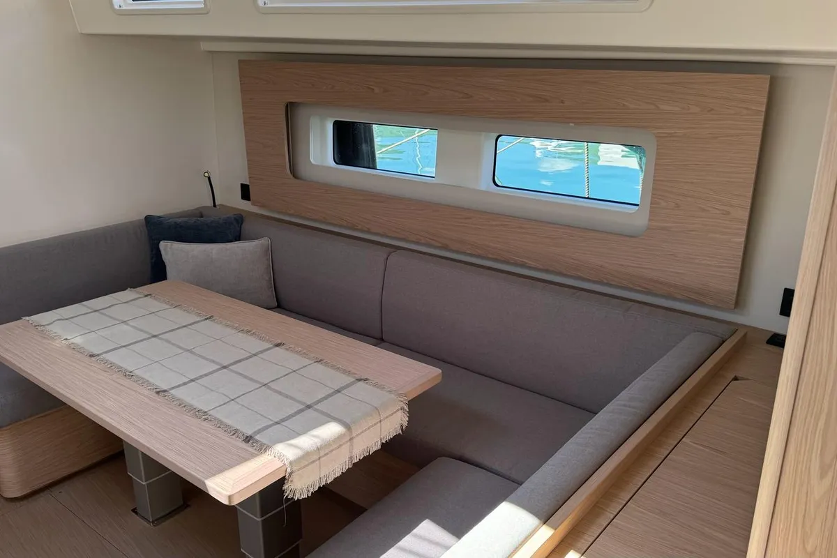 Salon of Eve One, a Beneteau Oceanis 54 sailboat at Seget Donji, Croatia