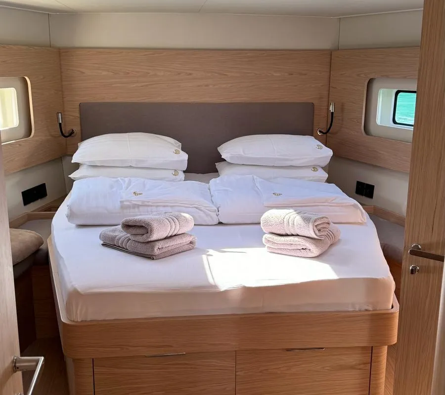 Cabin on Eve One, a Beneteau Oceanis 54 sailboat at Seget Donji, Croatia