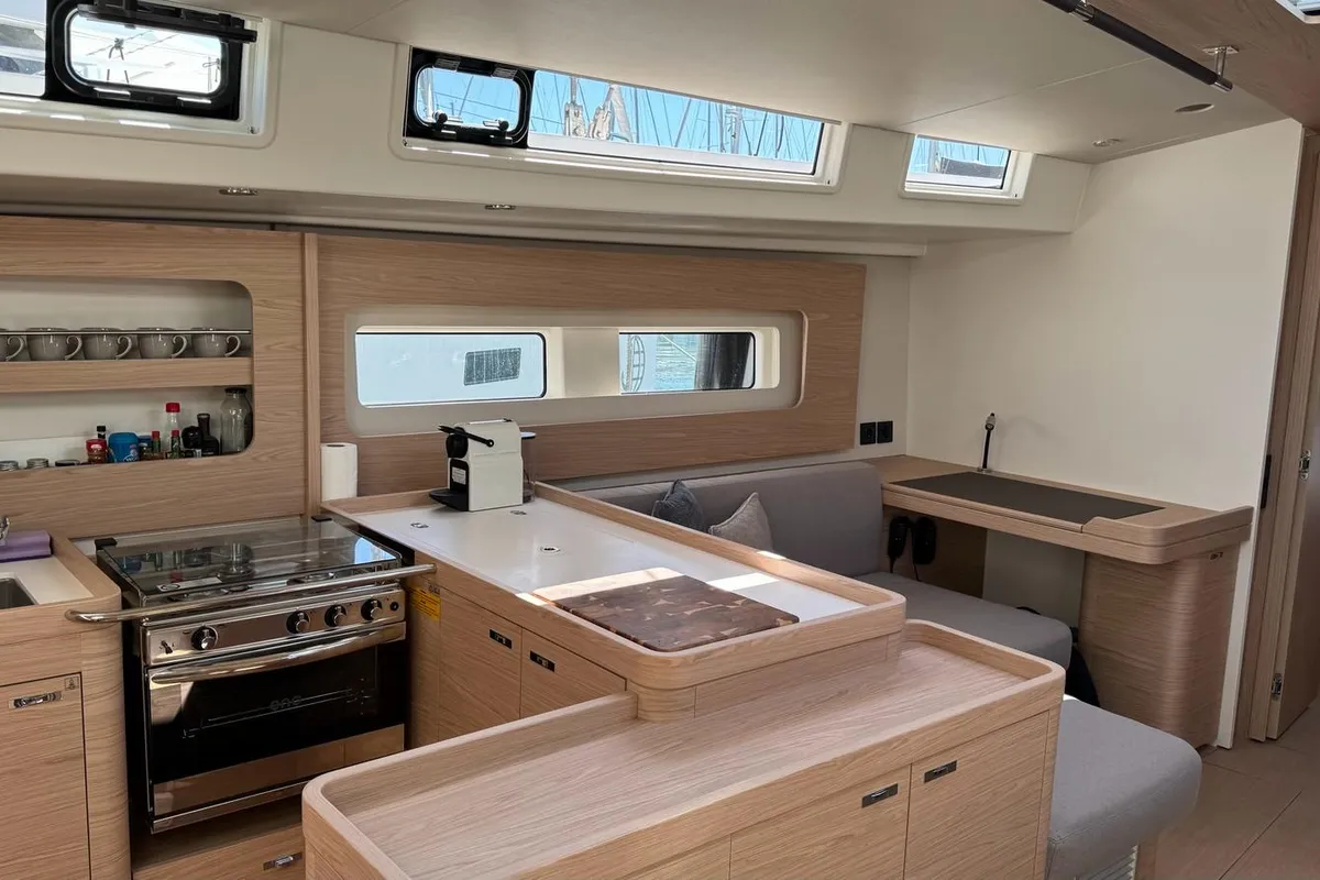 Galley of Eve One, a Beneteau Oceanis 54 sailboat at Seget Donji, Croatia