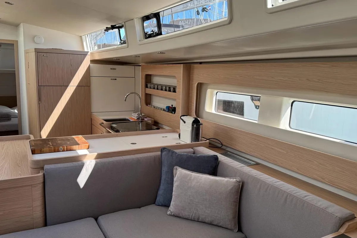 Galley of Eve One, a Beneteau Oceanis 54 sailboat at Seget Donji, Croatia