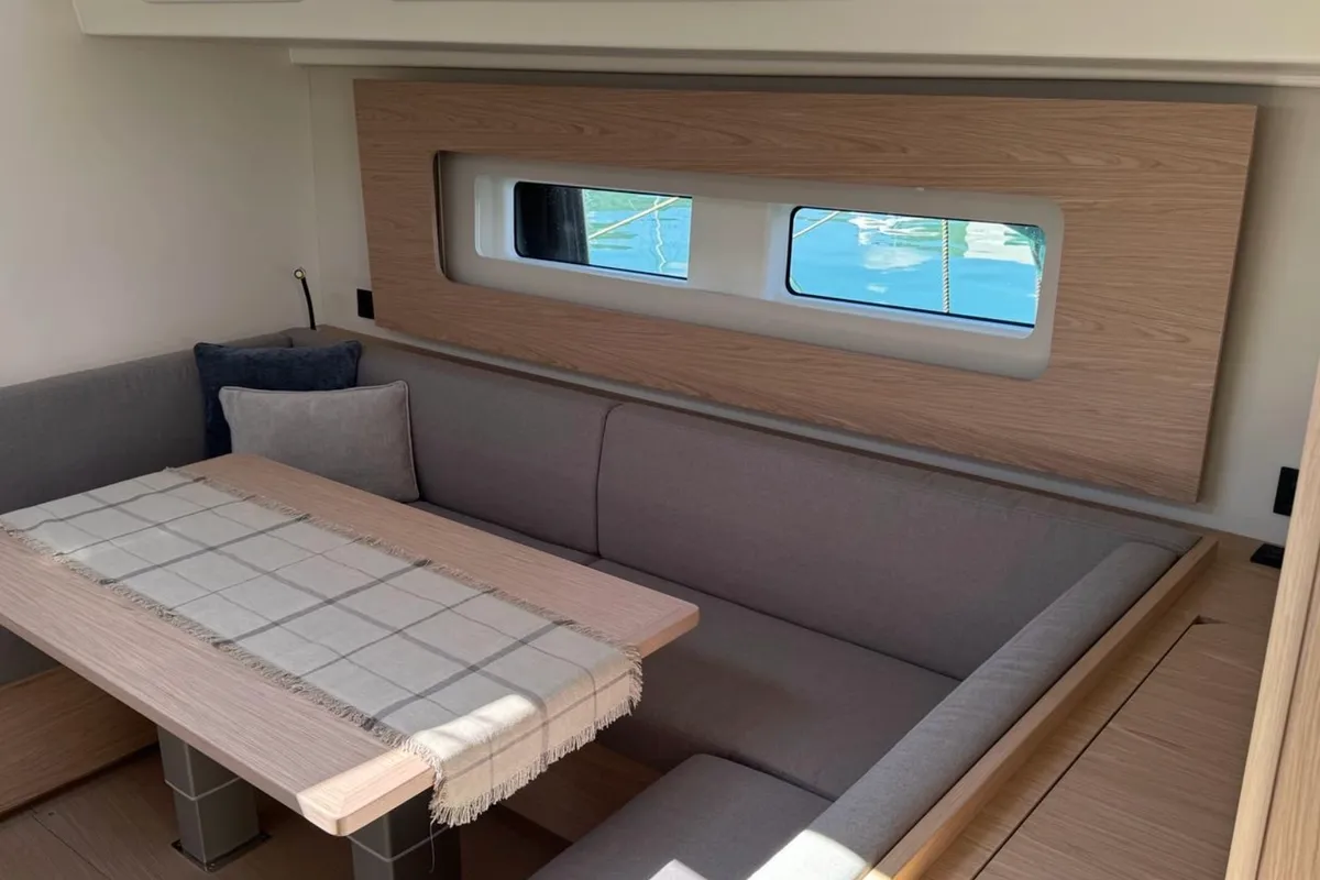 Salon of Eve One, a Beneteau Oceanis 54 sailboat at Seget Donji, Croatia