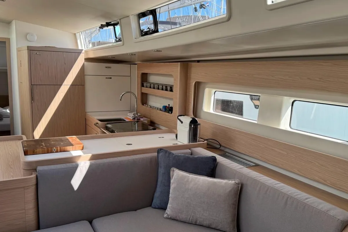 Galley of Eve One, a Beneteau Oceanis 54 sailboat at Seget Donji, Croatia