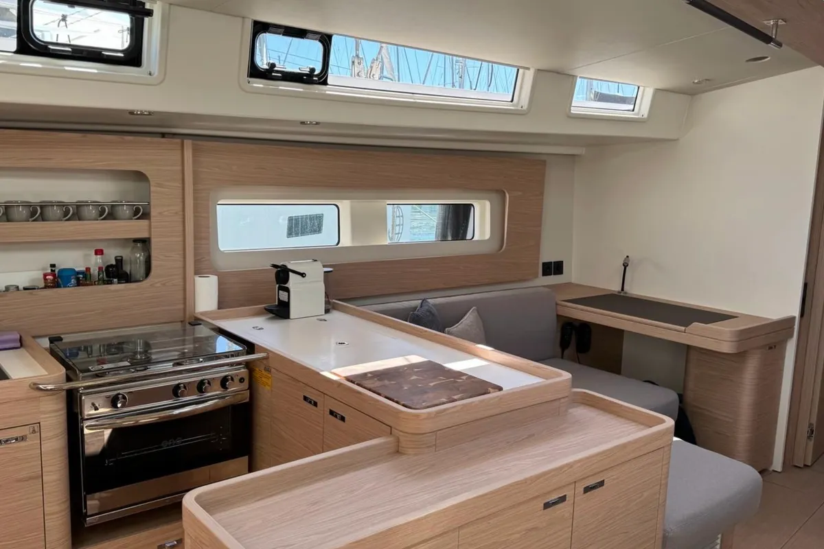 Galley of Eve One, a Beneteau Oceanis 54 sailboat at Seget Donji, Croatia