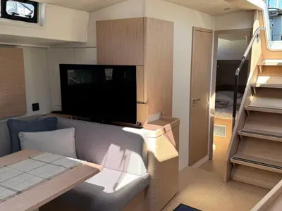 Salon of Eve One, a Beneteau Oceanis 54 sailboat at Seget Donji, Croatia