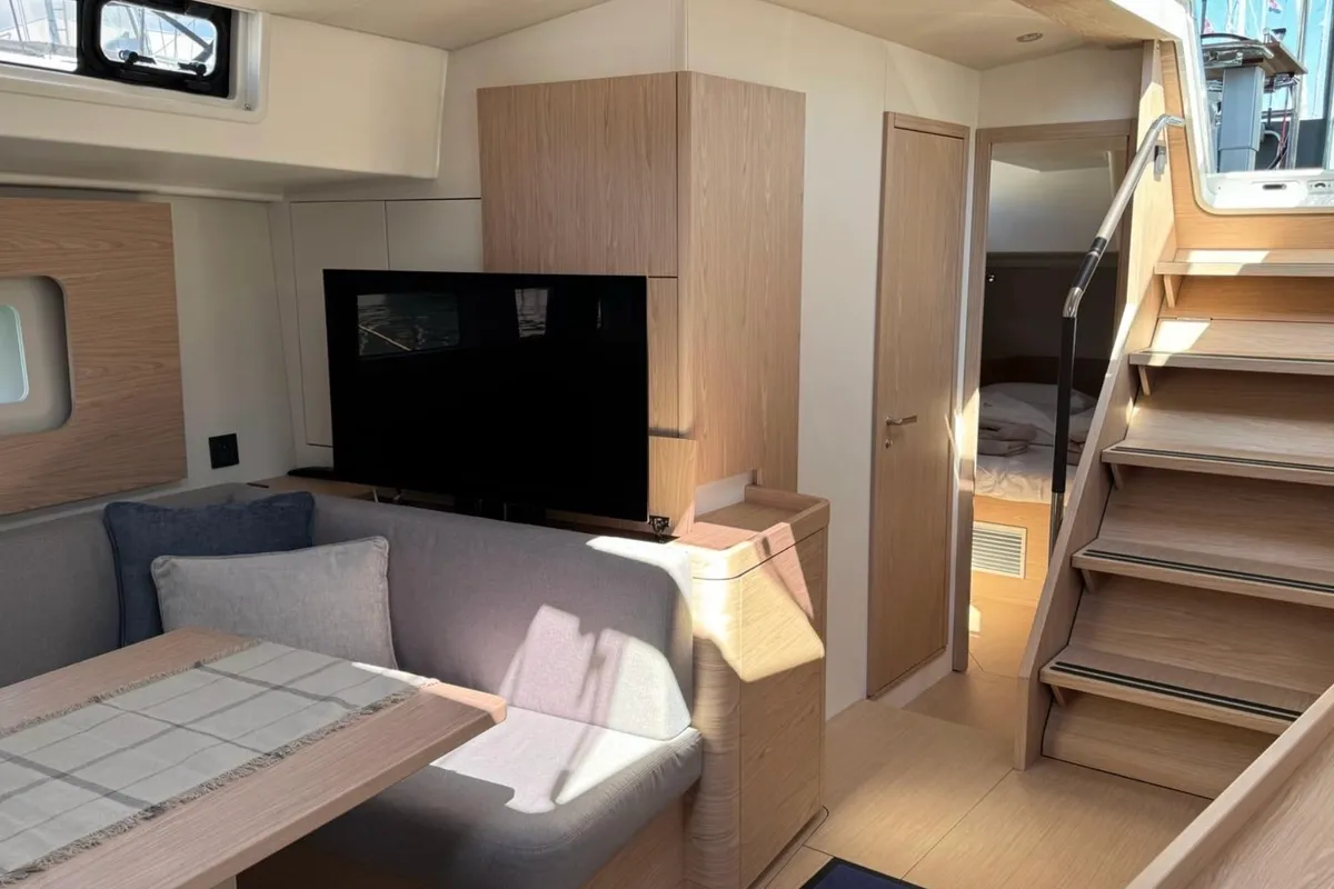 Salon of Eve One, a Beneteau Oceanis 54 sailboat at Seget Donji, Croatia