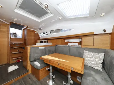 Salon of Valata, a Elan Impression 40.1 sailboat at Pirovac, Croatia
