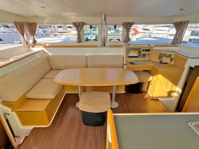 Salon of Jazz Point, a Lagoon 400 catamaran at Split, Croatia