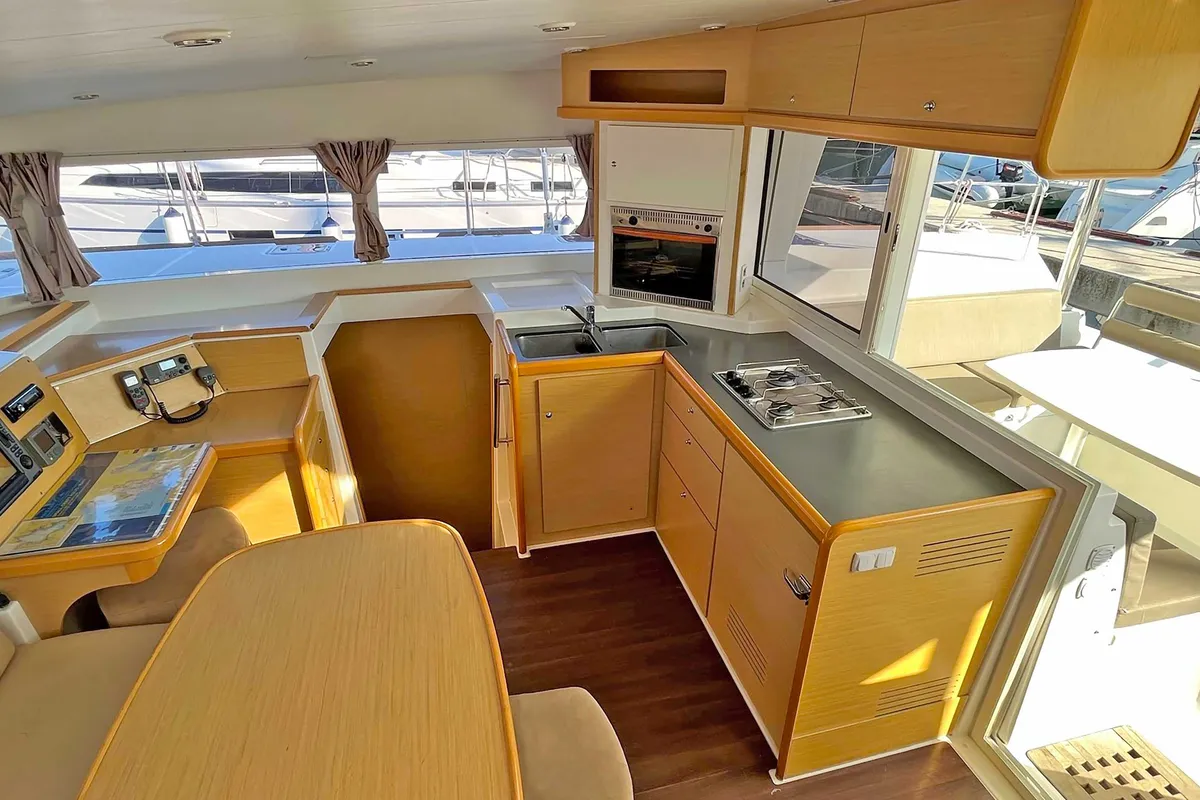 Galley of Jazz Point, a Lagoon 400 catamaran at Split, Croatia