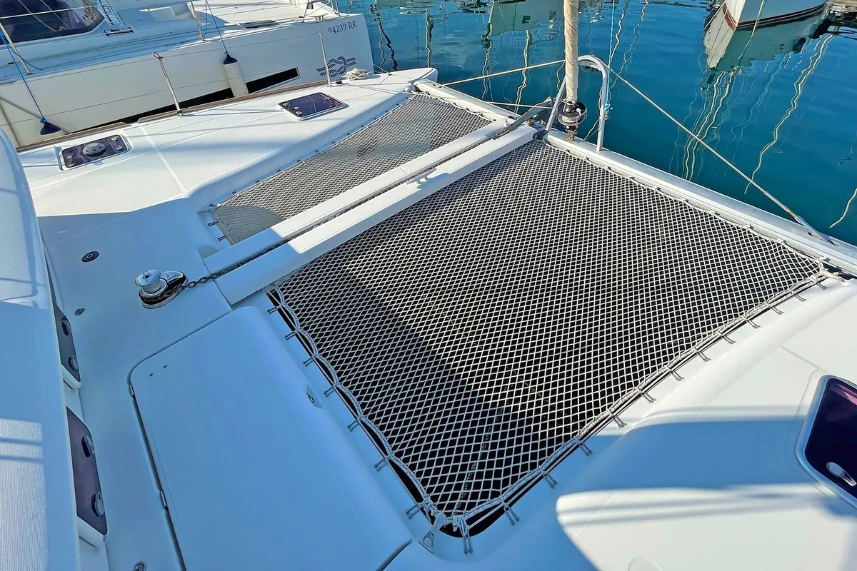 Deck of Jazz Point, a Lagoon 400 catamaran at Split, Croatia