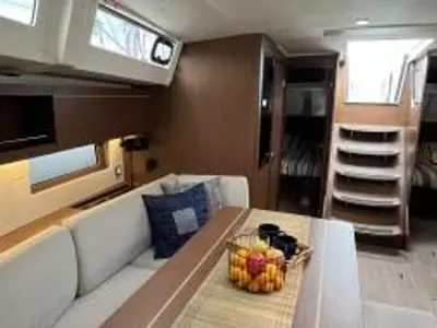 Salon of Black Jack, a Beneteau Oceanis 46.1 sailboat at Dubrovnik, Croatia