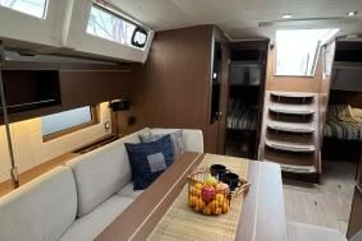 Salon of Black Jack, a Beneteau Oceanis 46.1 sailboat at Dubrovnik, Croatia