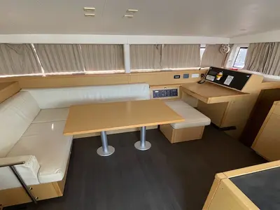 Salon of Stefania, a Lagoon 400 S2 catamaran at Athens, Greece