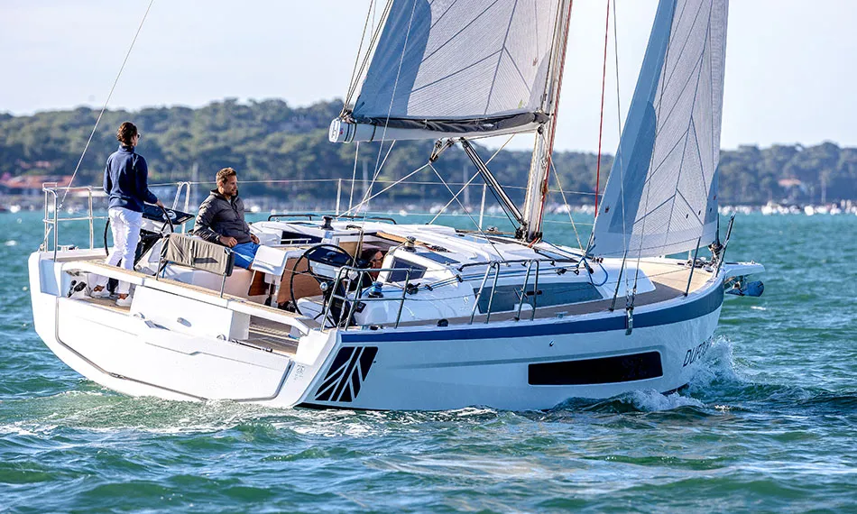 Exterior view of Marsel The Angel, a Dufour 37 sailboat at Marmaris, Turkey