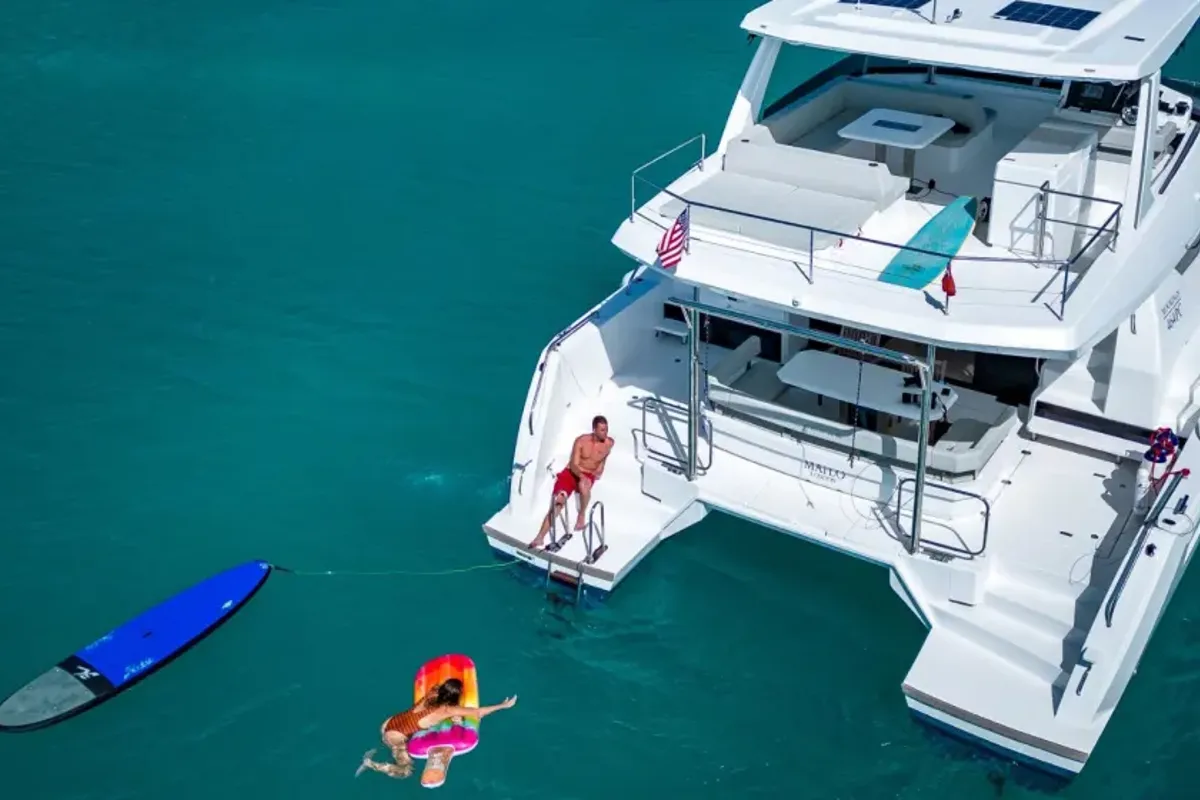 Galley of Leopard 46PC, a catamaran at Marina, Croatia
