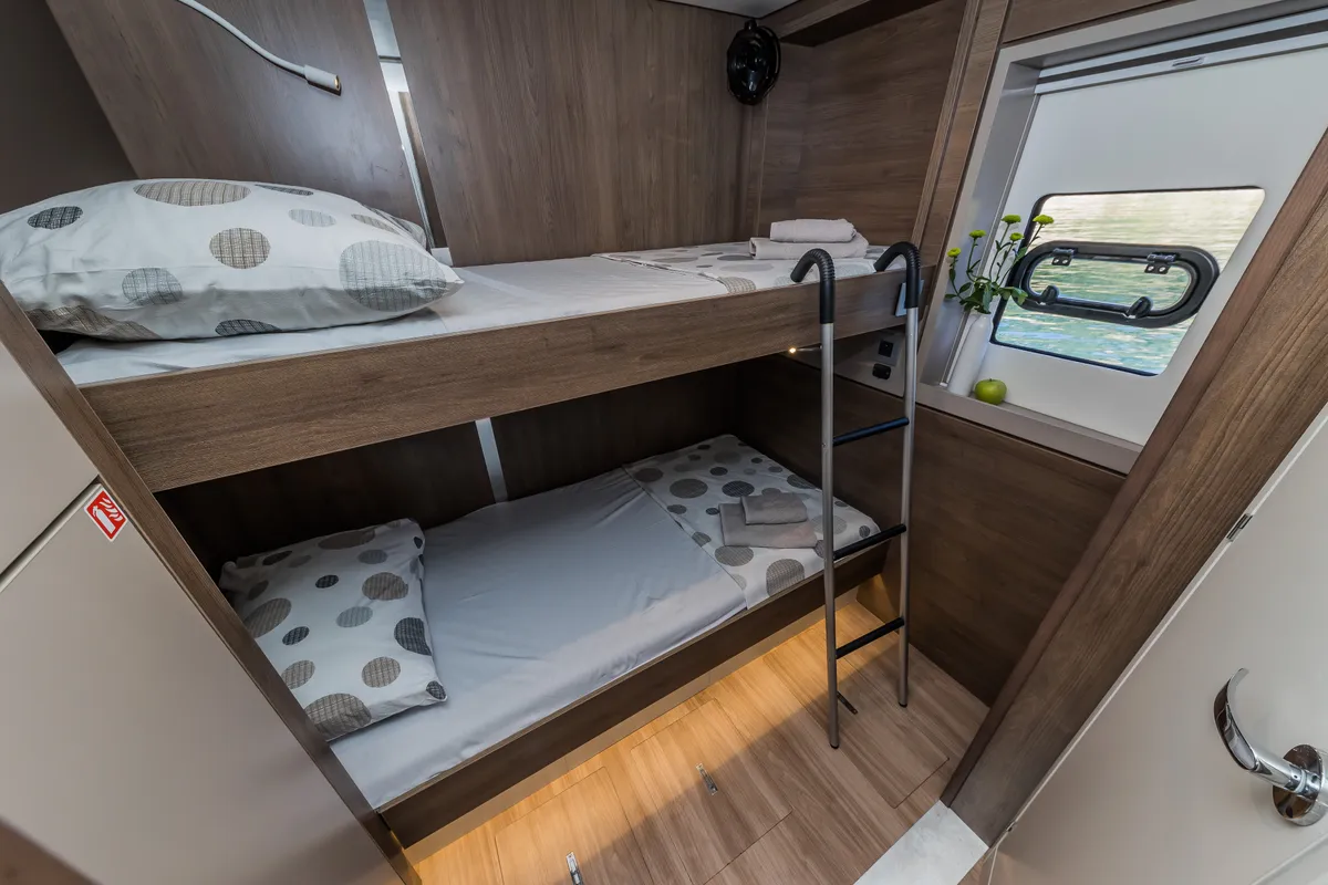 Cabin on Bon Vivant, a Bali 4.8 catamaran at Grad Kaštela, Croatia