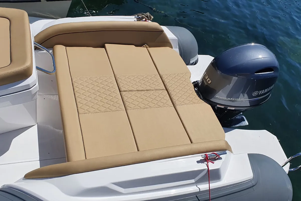 Deck of Salpa, a Salpa Soleil 20 motorboat at Grad Vodice, Croatia