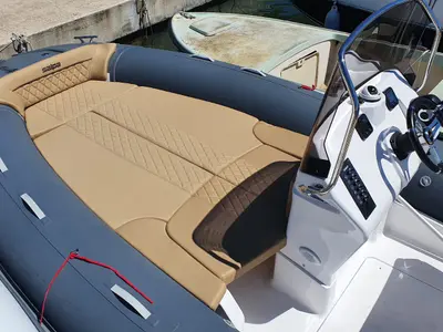 Deck of Salpa, a Salpa Soleil 20 motorboat at Grad Vodice, Croatia