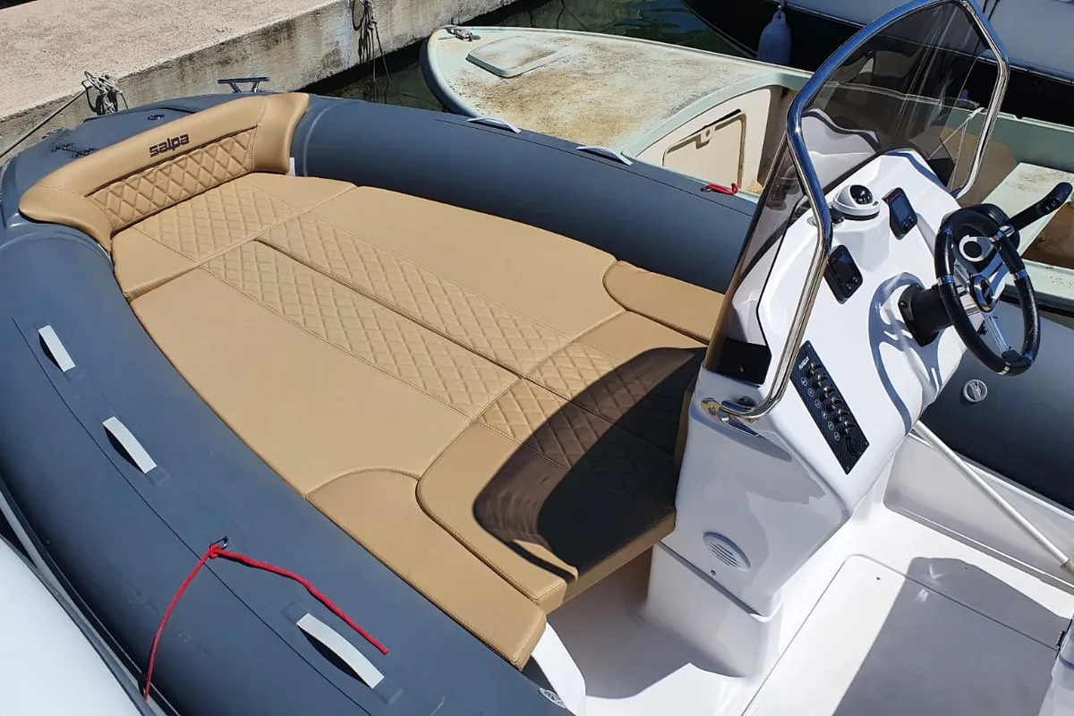 Deck of Salpa, a Salpa Soleil 20 motorboat at Grad Vodice, Croatia
