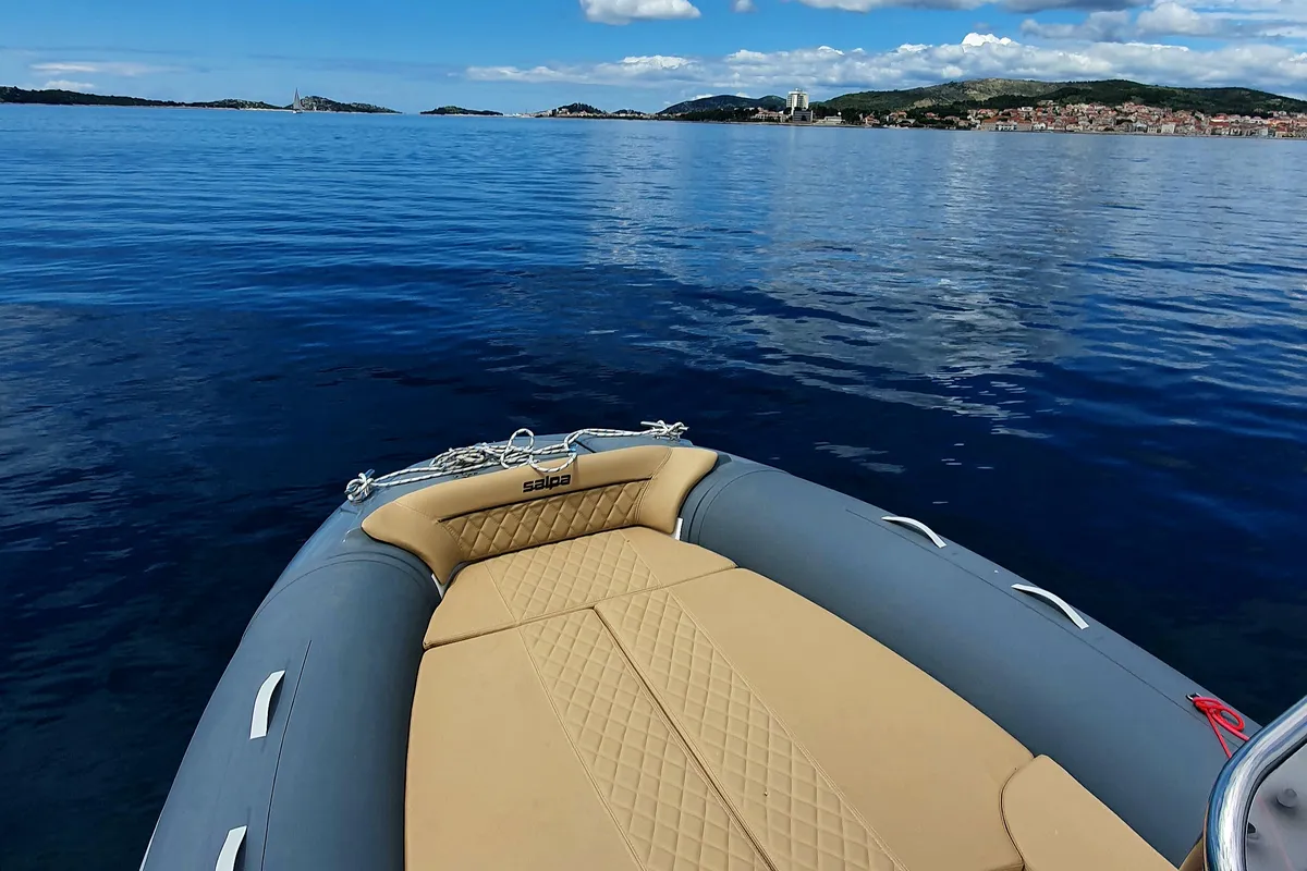 Deck of Salpa, a Salpa Soleil 20 motorboat at Grad Vodice, Croatia