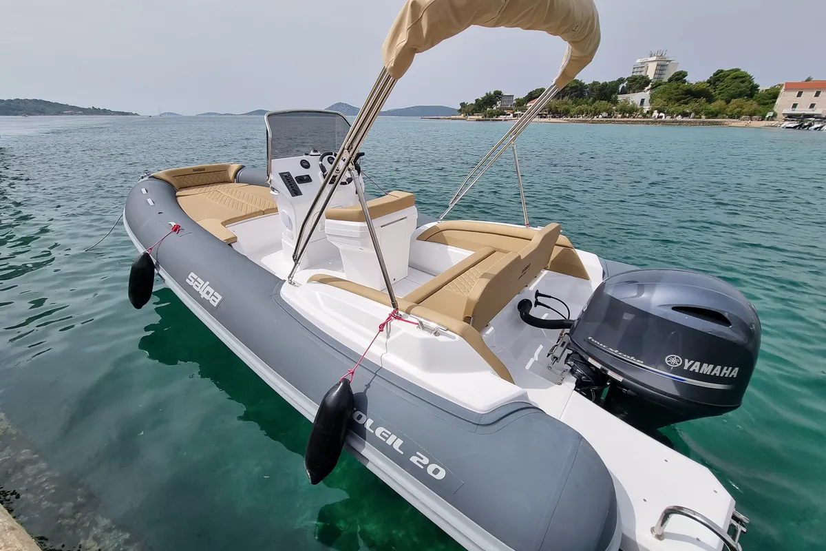 Exterior view of Salpa, a Salpa Soleil 20 motorboat at Grad Vodice, Croatia