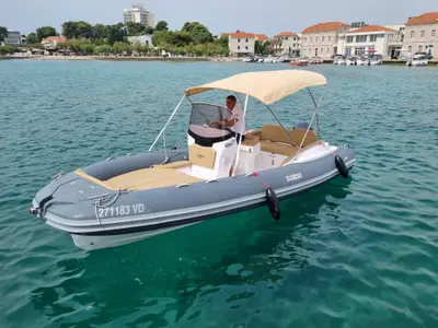 Exterior view of Salpa, a Salpa Soleil 20 motorboat at Grad Vodice, Croatia