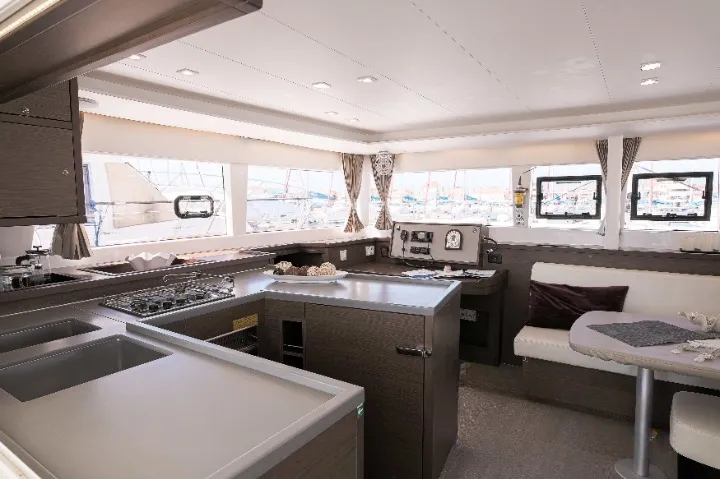 Galley of Mary One, a Lagoon 450 F catamaran at Municipal Unit of Palairos, Greece