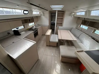 Galley of Callisto, a Beneteau Oceanis 46.1 sailboat at Salerno, Italy
