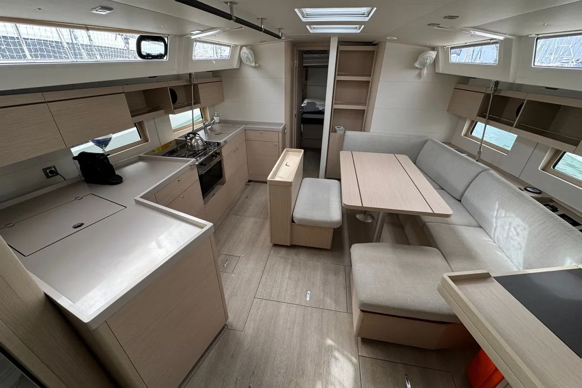 Galley of Callisto, a Beneteau Oceanis 46.1 sailboat at Salerno, Italy