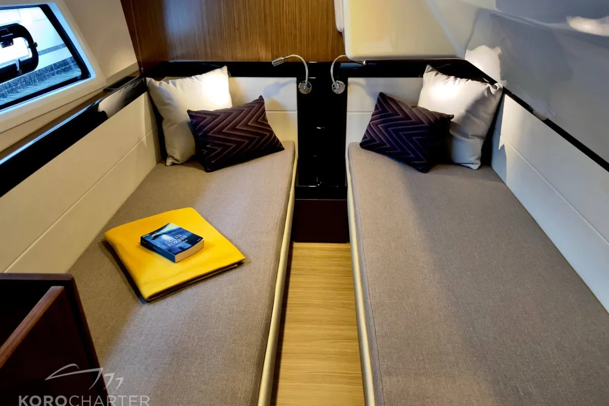 Spaceship, a Bavaria Virtess 420 Fly motor yacht at Punat, Croatia