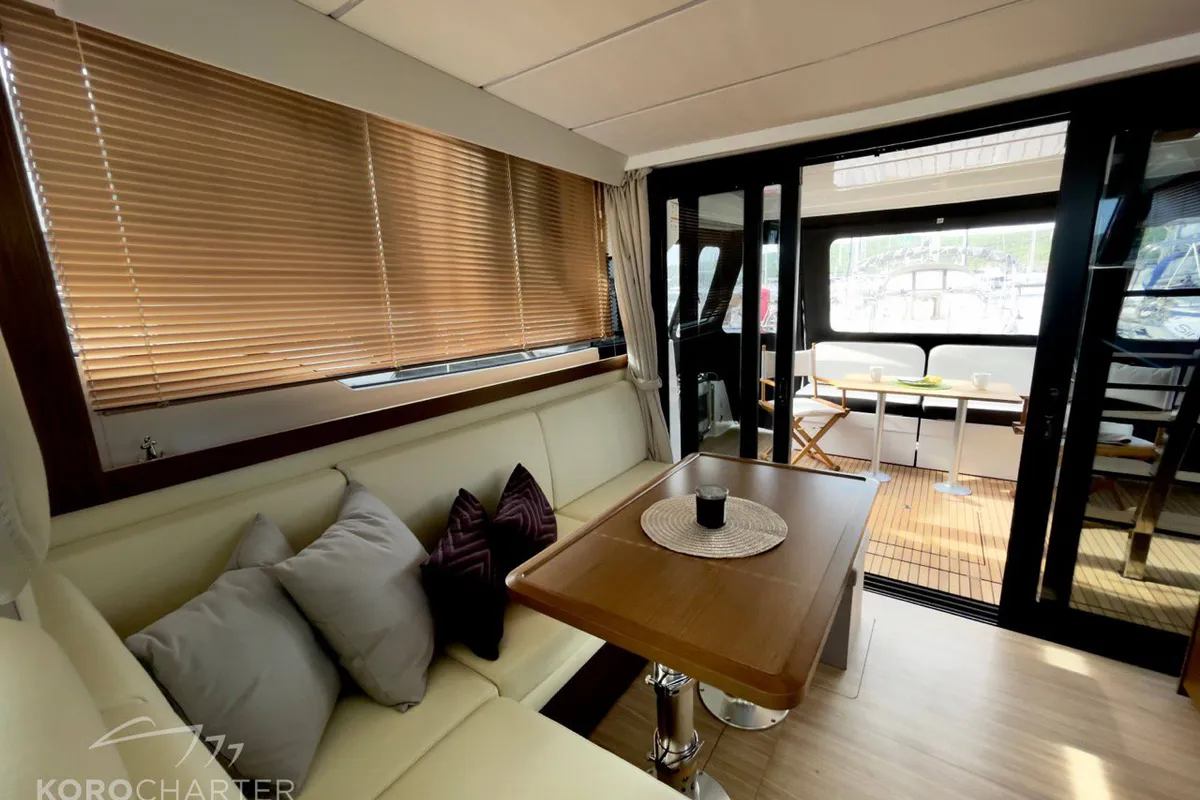 Spaceship, a Bavaria Virtess 420 Fly motor yacht at Punat, Croatia
