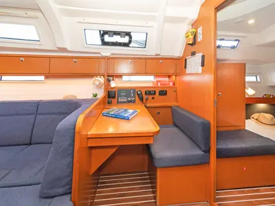 Salon of Altair, a Bavaria Cruiser 41 sailboat at Volos, Greece