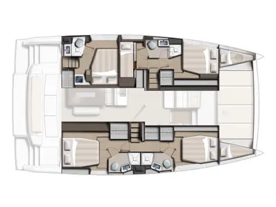 Floor plan of Loba do mar CRB, a Bali 4.6 catamaran at Alameda, United States